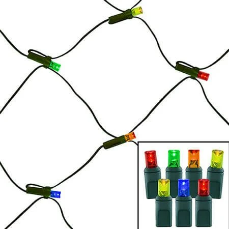 100 Light Multi 5 Mm Wide Angle Conical LED Net Lights 1 100 Light Multi 5 Mm Wide Angle Conical LED Net Lights